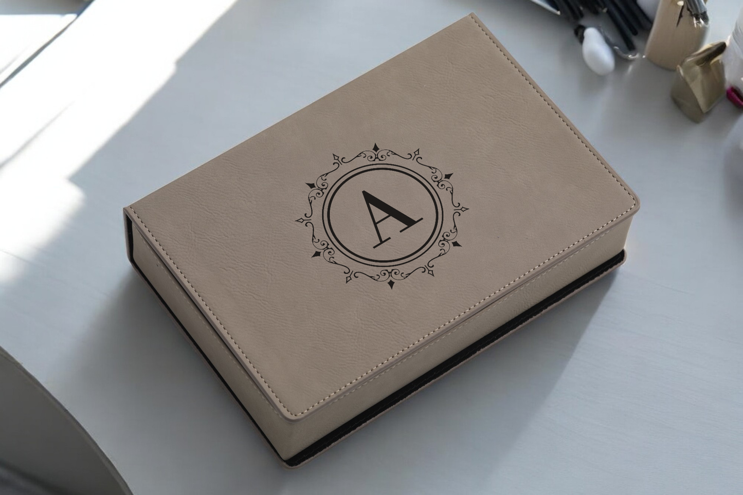 Leather Flask Gift Set