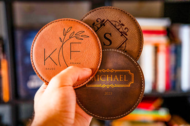 Leather Round Coaster Set