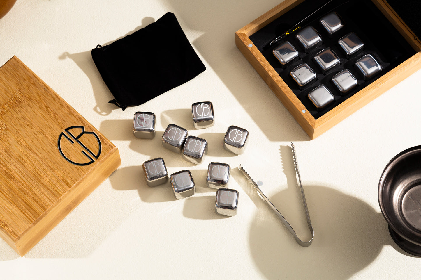 Bamboo Whiskey Stone Set