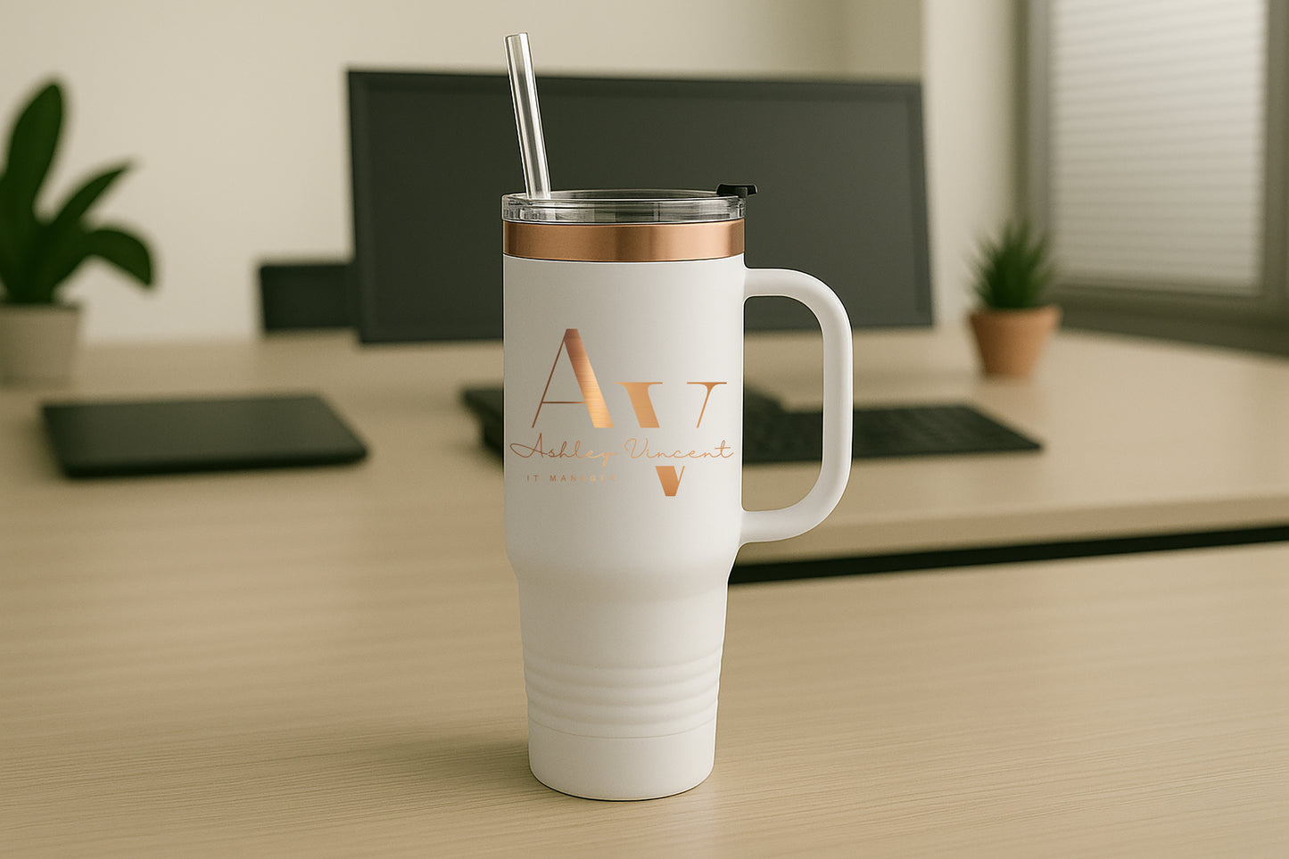 WHITE ROSE TUMBLER SET