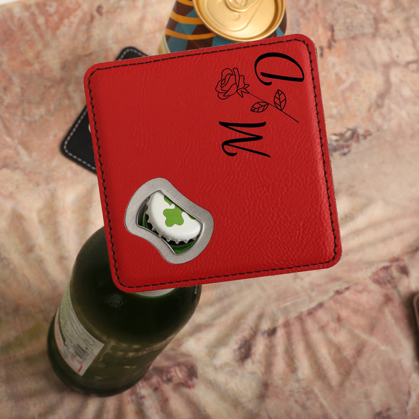 BOTTLE OPENER COASTER