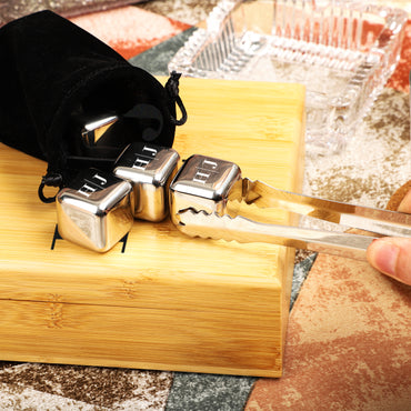 Bamboo Whiskey Stone Set