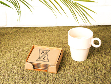 Leather Square Coaster Set