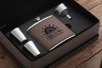Leather Flask Gift Set