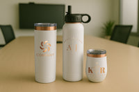 WHITE ROSE TUMBLER SET