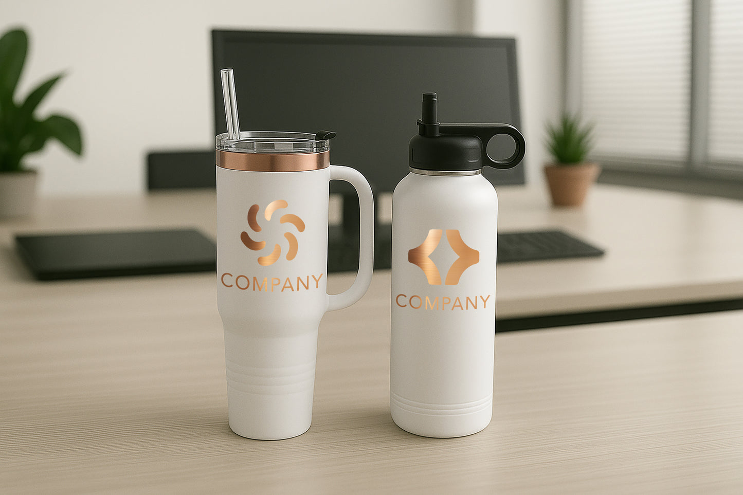 WHITE ROSE TUMBLER SET