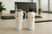 WHITE ROSE TUMBLER SET