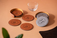 Leather Round Coaster Set