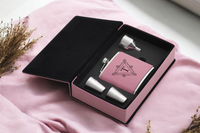 Leather Flask Gift Set
