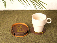 Leather Round Coaster Set